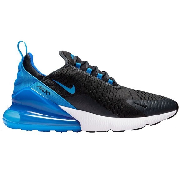 Nike Men’s Air Max 270 Size 10 Anthracite/Blue Black EUC Sneakers - Picture 2 of 11
